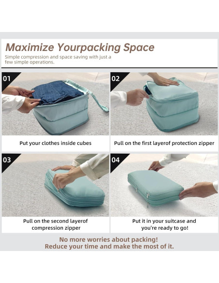 Cubos de Empaque GOTENTIFY 3 Piezas Impermeables Azul