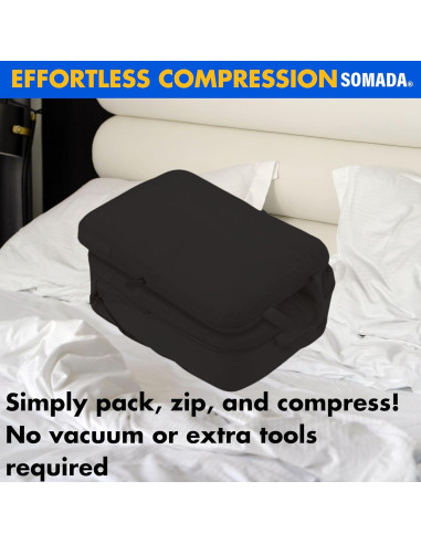 Juego de 6 Cubos de Empaque SOMADA Negro para Viaje