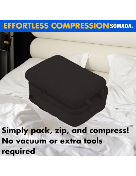 Juego de 6 Cubos de Empaque SOMADA Negro para Viaje Juego de 6 Cubos de Empaque SOMADA Negro para Viaje