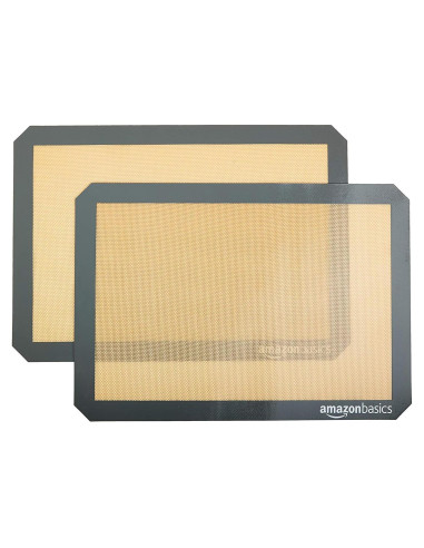 Alfombrilla de Silicona Rectangular Amazon Basics 42x29 cm Paquete 2