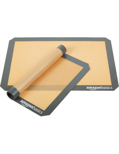 Alfombrilla de Silicona Rectangular Amazon Basics 42x29 cm Paquete 2