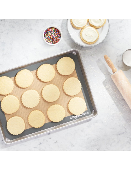 Alfombrilla de Silicona Rectangular Amazon Basics 42x29 cm Paquete 2