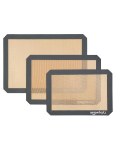 Alfombrilla de Silicona Antiadherente Amazon Basics - Paquete de 3