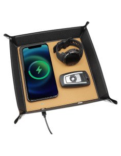 Bandeja de Cuero LAVAVIK con Cargador Inalámbrico 18,5cm