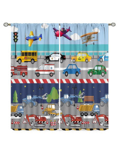 Cortinas de Niños SXXLDNG 2 Paneles 53.5x53.5 cm Autos