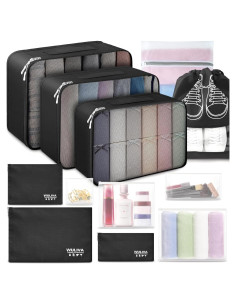 Set de 12 Cubos de Empaque WULIVA para Viaje Negro