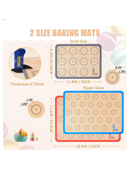 Alfombrilla de Hornear Silicona Antiadherente 3 Piezas
