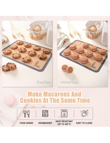 Alfombrilla de Hornear Silicona Antiadherente 3 Piezas