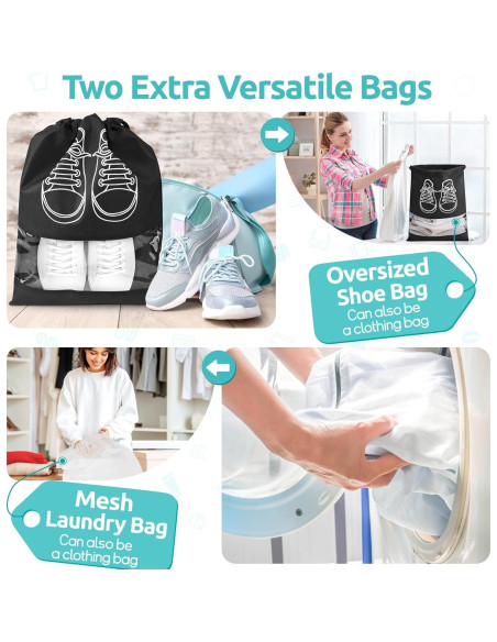 Set de 12 Cubos de Empaque WULIVA para Viaje Negro