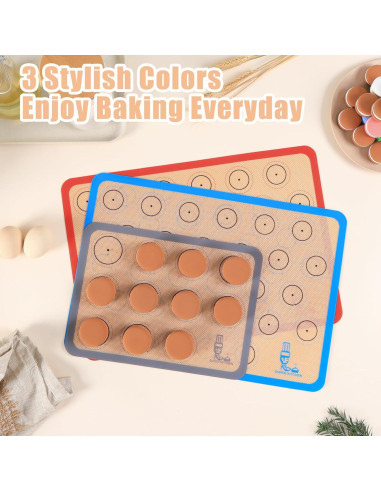 Alfombrilla de Hornear Silicona Antiadherente 3 Piezas