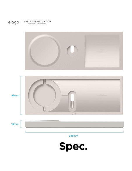 Bandeja de Carga Doble elago para MagSafe y Apple Watch