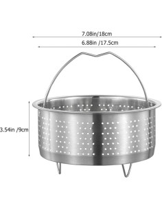 Cesta de Vapor Acero Inoxidable Luxshiny 17.5x17.5x9 cm 2