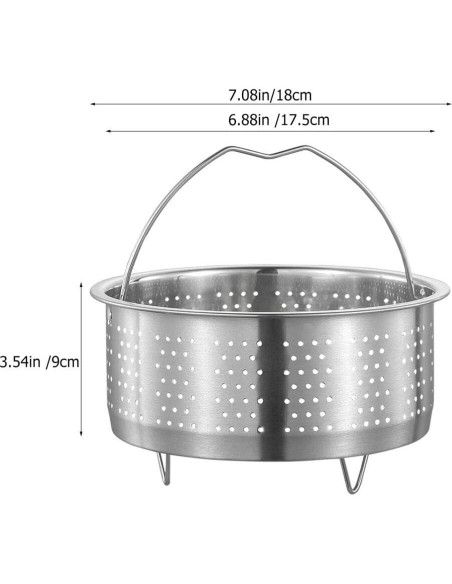 Cesta de Vapor Acero Inoxidable Luxshiny 17.5x17.5x9 cm
