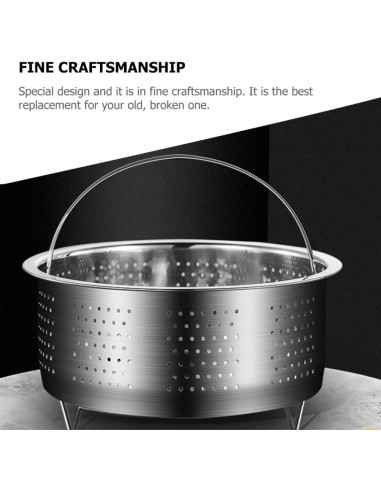 Cesta de Vapor Acero Inoxidable Luxshiny 17.5x17.5x9 cm