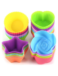 Moldes de Cupcake Silicona Reutilizables LetGoShop 24 Piezas
