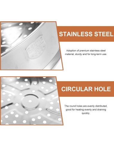 Cesta de Vapor Acero Inoxidable Hemoton 24.9 cm Plata