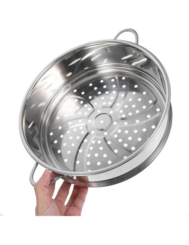 Cesta de Vapor Acero Inoxidable Hemoton 24.9 cm Plata