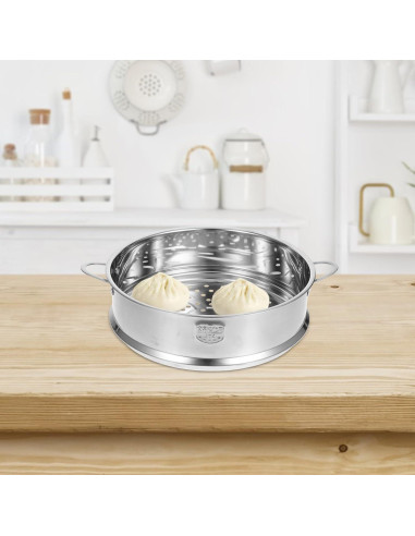 Cesta de Vapor Acero Inoxidable Hemoton 24.9 cm Plata