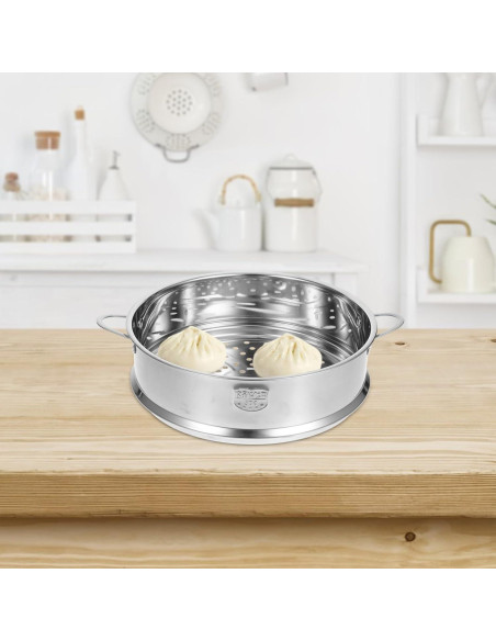 Cesta de Vapor Acero Inoxidable Hemoton 24.9 cm Plata