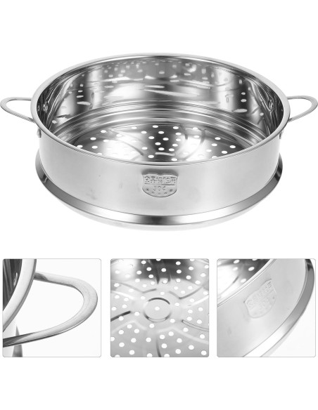 Cesta de Vapor Acero Inoxidable Hemoton 24.9 cm Plata