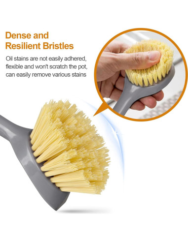 Cepillos de Cocina UEDAI con Mango de Bambú y Raspador - 2 Unidades