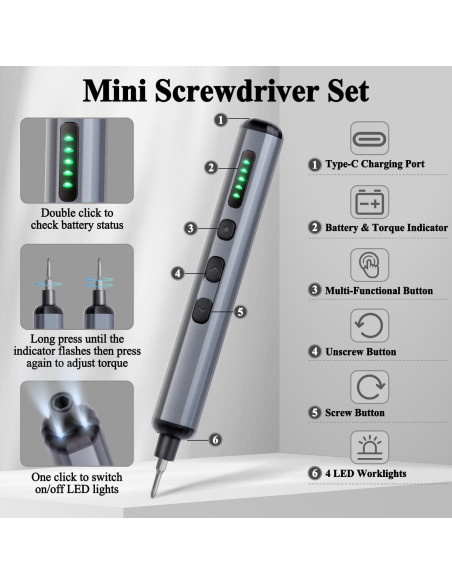 Juego de Destornilladores Eléctricos Mini Mulzadl DD01 - 68 en 1