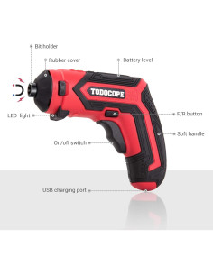 Destornillador Eléctrico Inalámbrico TODOCOPE 4V 4 en 1 2