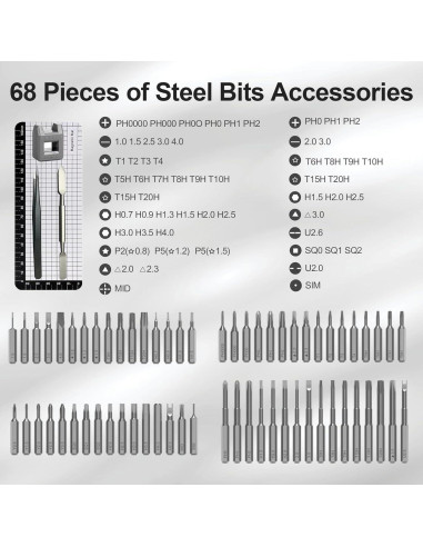 Destornillador Eléctrico MQFORU 72 en 1 con Pantalla LED