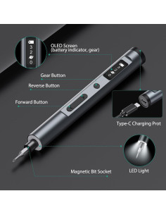 Juego de Destornilladores Eléctricos ORIA 62 en 1 con Pantalla OLED 2