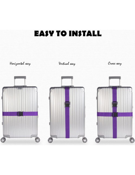 Correas de Equipaje Ajustables Youteer 2pcs Morado 187,96 cm
