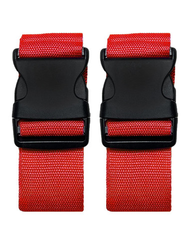 2 Cinturones de Maleta Ajustables Jmuoyld Rojos 120-200cm