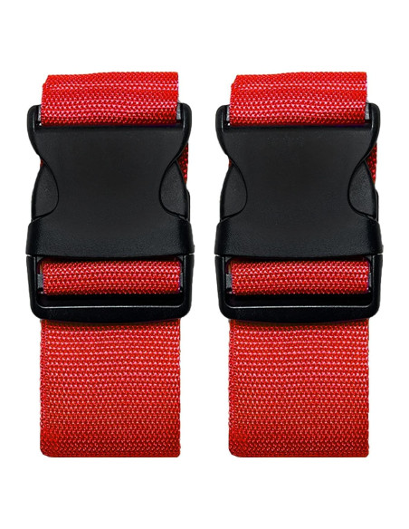 2 Cinturones de Maleta Ajustables Jmuoyld Rojos 120-200cm