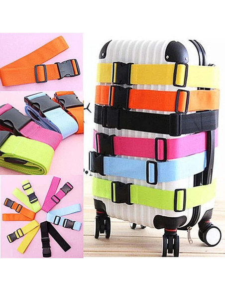 2 Cinturones de Maleta Ajustables Jmuoyld Rojos 120-200cm