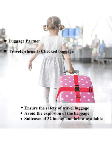 2 Cinturones de Maleta Ajustables Jmuoyld Rojos 120-200cm