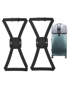 Correas de Equipaje Ajustables Lapinchen 2 Paquete Negro