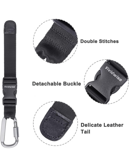 Correa de Equipaje Vividwise Negra Ajustable 46 cm