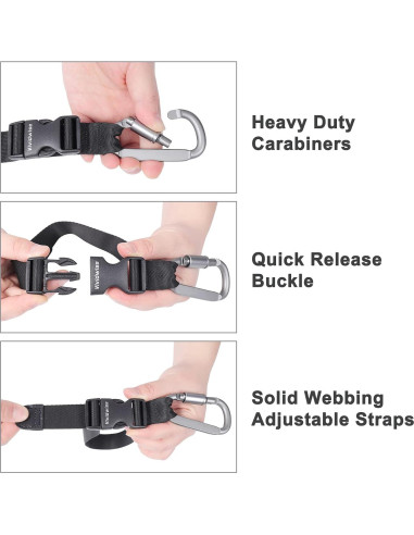 Correa de Equipaje Vividwise Negra Ajustable 46 cm