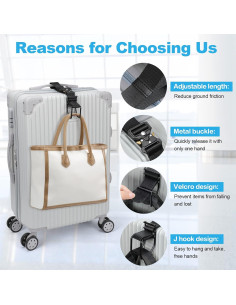 Correa de Gancho J Ajustable Exshoiu para Equipaje Negro 2