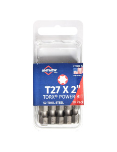 Bits de Poder Torx T27 Mayhew Tools 10 Piezas 5,08 cm