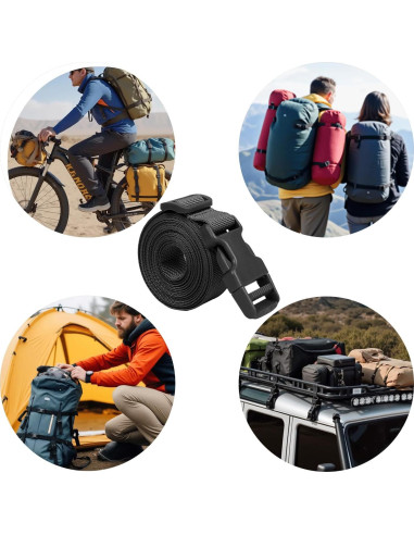 Correa Ajustable XTACER para Equipaje 4 Piezas 200 cm Negro