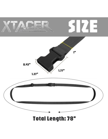 Correa Ajustable XTACER para Equipaje 4 Piezas 200 cm Negro