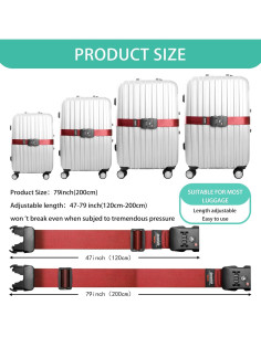 Correa de Equipaje Apromisith con Candado TSA 20-32" Rojo 2