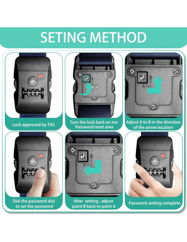 Correa de Equipaje Apromisith con Candado TSA 20-32" Rojo