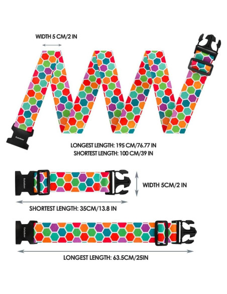Correas de Equipaje Gutsdoor 2 Piezas Ajustables Multicolor