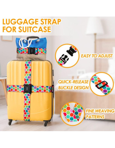 Correas de Equipaje Gutsdoor 2 Piezas Ajustables Multicolor