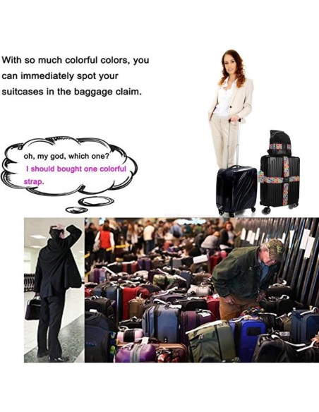 Correas de Equipaje Gutsdoor 2 Piezas Ajustables Multicolor