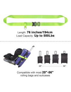 Cinturón de Viaje Vigorport Verde 193 cm Hebilla Metal 2