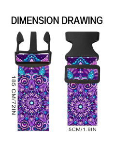 Correas de Equipaje Ajustables ASJHFDIR Mandala Púrpura 2