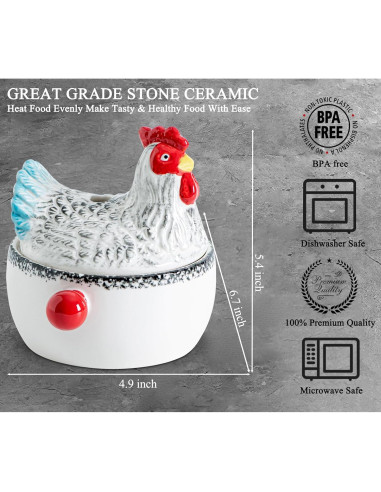 Cocinero de Microondas Cerámica Forma de Pollo Meitao 0.64kg