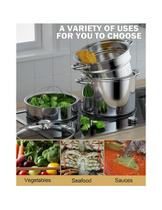 Set de Olla de Pasta 8 Litros Cook N Home 4 Piezas 2